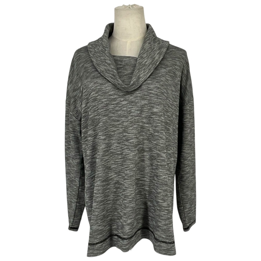 Talbots‎ Womens XL Cowl Neck Marled Knit Tunic Sweater Long Sleeve Casual Cozy